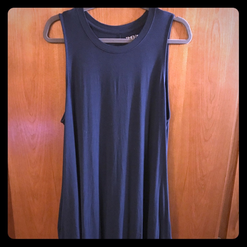 Navy blue sleeveless dress